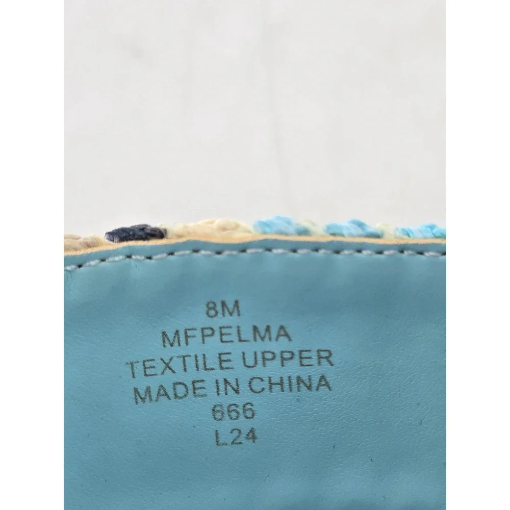 Marc Fisher Pelma Platform Sandal Womens 8 Light Blue Multi Woven - New